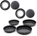 KIMISS 6PCS Removable Bottom Tart Pan Set - Non Stick Carbon Steel