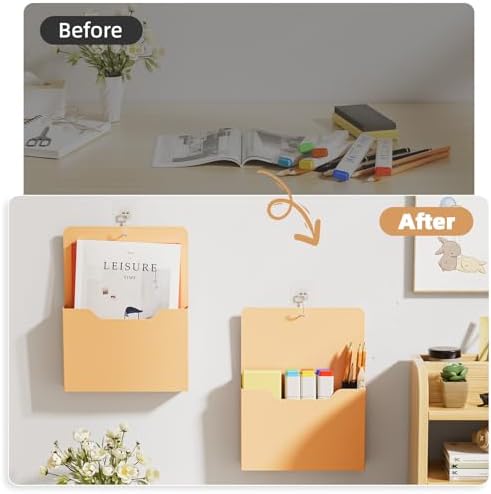 Marbrasse 2 Pack Magnetic File Holder - Paper Holder, Pocket