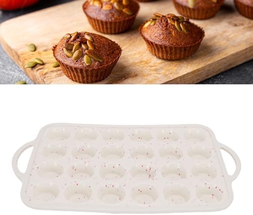 Silicone Mini Muffin Pan Nonstick 24 Cups, Baking Cupcake Tray with
