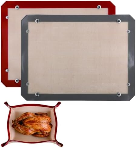 2 Pcs Silicone Baking Mat with Buckle, 11.81 x 15.75in