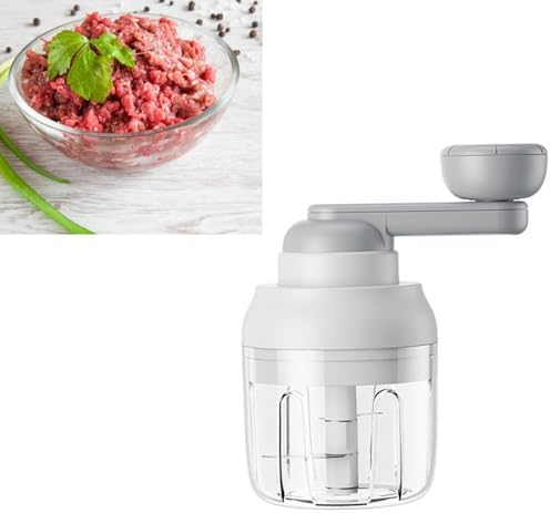 Hand Food Chopper, Portable Hand Pull String Garlic Mincer Onion