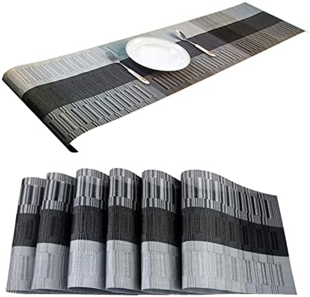 Placemats, Washable PVC Table Mats, Woven Vinyl Placemat for Dining