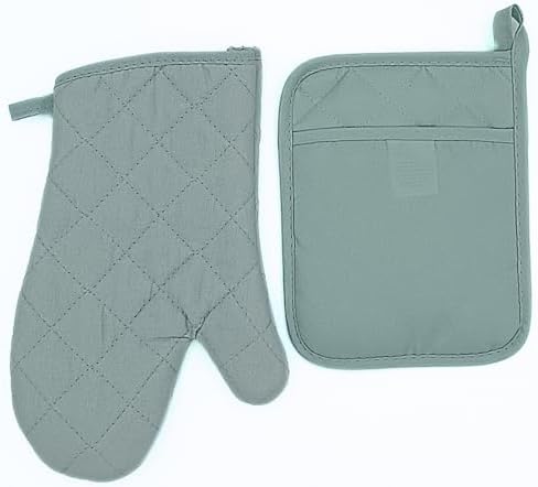 Soft Green Kitchen Towel Set, 6 Piece with Dish Cloths, Mitts & Drying