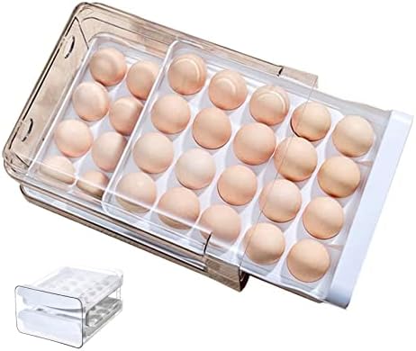 Egg Holder 40 Grids Egg Storage Drawer Container for Fridge Clear
