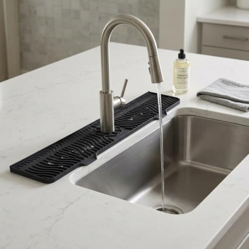 33-inch kitchen sink splash guard; a long silicone tap mat suitable