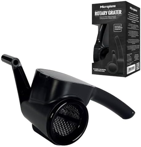 Microplane Handheld Rotary Cheese Grater, Black