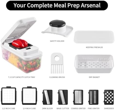11-in-1 Vegetable Chopper, 7.2 Cup Container