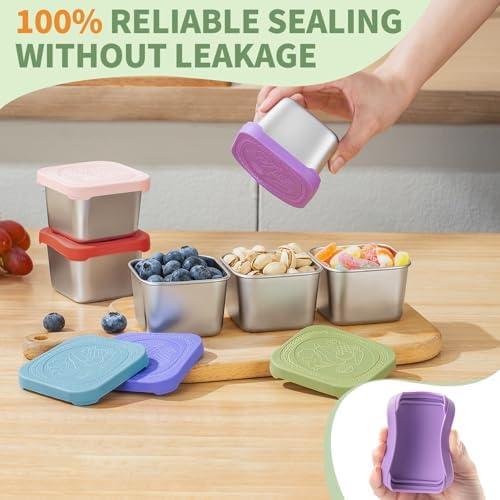 6 Oz Snack Containers with Lids for Kids - 6 Pack Lunch Box