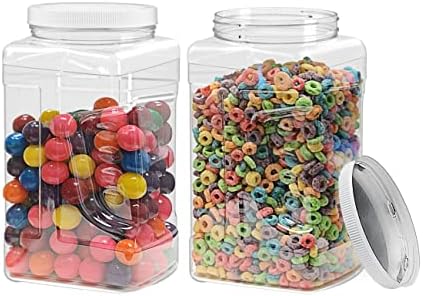 ljdeals 1 Gallon Clear Plastic Storage Containers Grip Jars, Wide