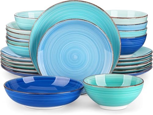 vancasso Bonita Stoneware Dinnerware Sets, 24 Pieces Dishes Set for 6