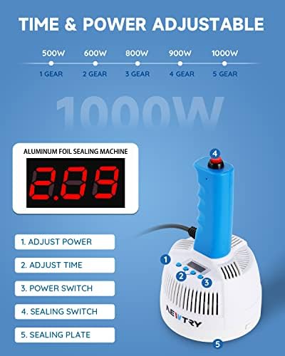 NEWTRY Handheld Induction Sealer, 20-100mm, 500-1000W