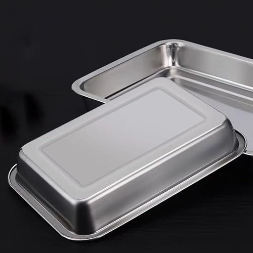 3Pcs Stainless Steel Breading Trays Set, Breading Dishes for Chicken