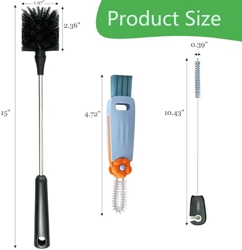 Bottle Brushes for Cleaning 3 Pack, 15 Inch Water Bottle Brush Cleaner