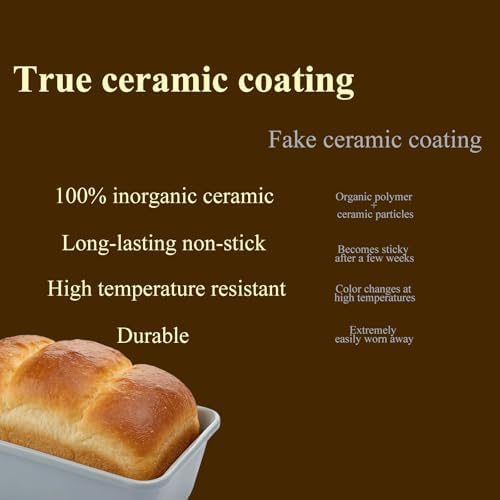 Non-Stick Loaf Pan 9x5, Non-Toxic Lnorganic Ceramic Coating