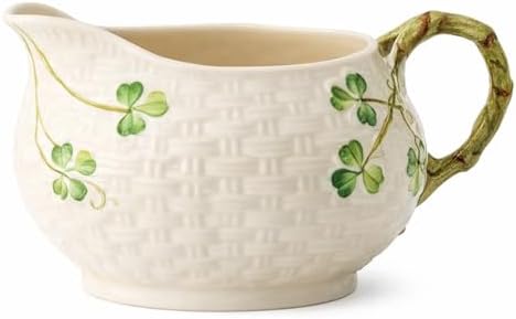 Belleek Classic Shamrock Cream Jug | 5.2x3in Parian China | Made in