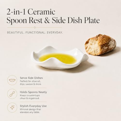 Miamolo Cute Spoon Rest for Stove Top, Ceramic Spoon Holder for