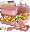 Canfanni Adults Bento Box with Thermo Bag, 74oz Capacity 3 Stackable
