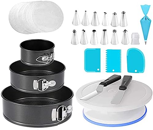 Springform Cheesecake Pan Set & Cake Turntable & Decorating Kit
