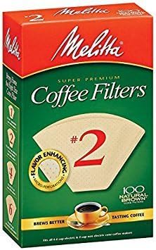 Melitta Pour Over Coffee Cone Brewer & #2 Filter Natural Brown Combo