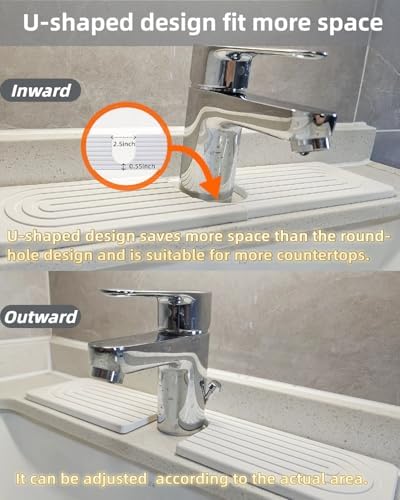 16 Inch Stone Faucet Mat for Kitchen Sink, Diatomite Fast Drying Mat