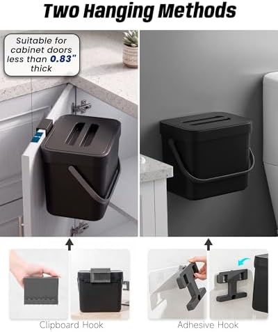 Countertop Compost Bin, 1.8 Gal, Black