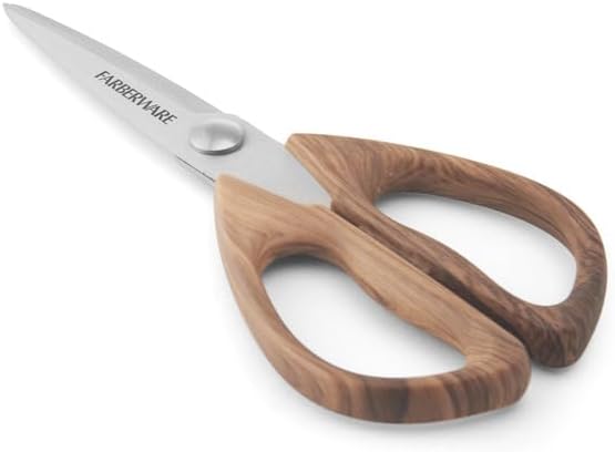 Farberware Kitchen Shears with Stainless Steel Blades and Faux Wood