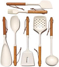 White Silicone Cooking Utensils Set, Kitchen Utensils Set 7 Pcs for
