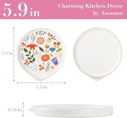 Ceramic Spoon Rest for Stove Top Cute Spoon Rest for Kitchen Counter