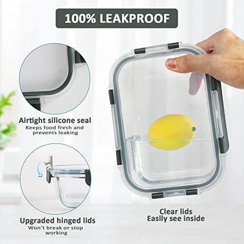 M MCIRCO 6-Pack Extra Large Glass Food Storage Containers with Lids