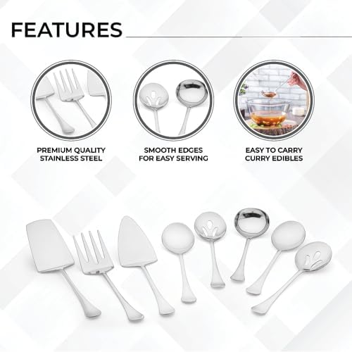 Avador® Premium Set of 8 Stainless Steel Hostess Serving Unitensil