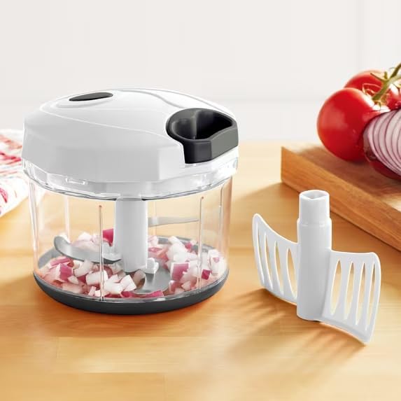 Manual Food Chopper 4 Cup – Hand Pull String Vegetable Chopper for