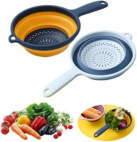 Collapsible Colander Foldable Fruit Vegetable Strainer with Handle