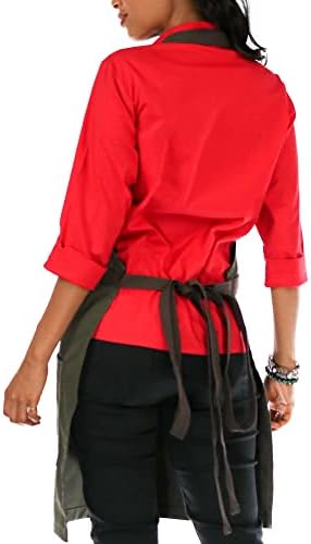 Under NY Sky Chef Apron – Professional Green Twill – Cotton Straps