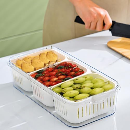 Food Containers Divided Transparent Keeper Container With Lid