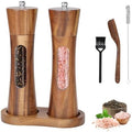 Wooden Salt and Pepper Grinder Set, 8 Inch Manual Pepper Mill