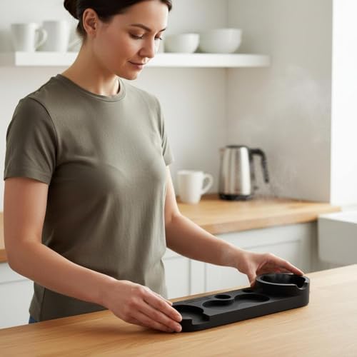 Coffee Slag Container Espresso Station Organizer Tamper Mat