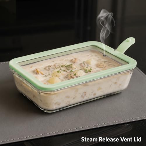 Glad Glass Food Storage Containers, Set of 3 - Airtight Vacuum Sealed