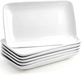 Foraineam Rectangular Salad Plates, 10 Inch White Porcelain Dessert