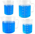 TISMART Plastic Beaker 4 Pack Measuring Cup Set