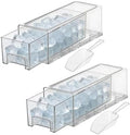 2 Set Clear Stackable Freezer Ice Bins with Scoop