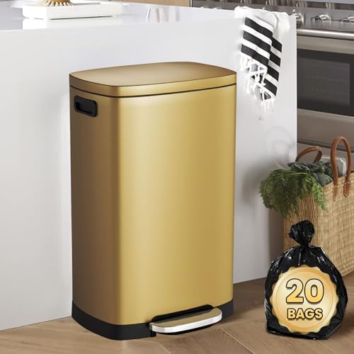 SYNCVIBE 13 Gal Stainless Steel Step Trash Can