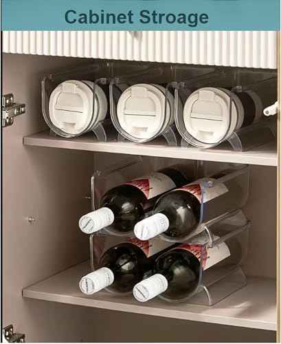 Water Bottle Organizer for Cabinet, Set of 2 Wine Bottle Rack Holder
