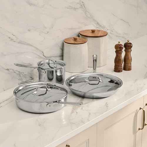 All-Clad D3 Stainless Steel Cookware Set, 6-Piece, Made in the USA
