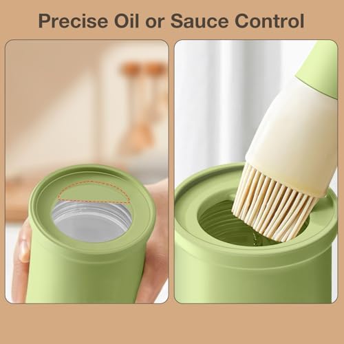 YARRAMATE Oil Dispenser with Brush, 300ml, Green