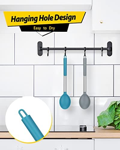 BUNDLEPRO Silicone Cooking Spoons for Nonstick Cookware, 2 Pack