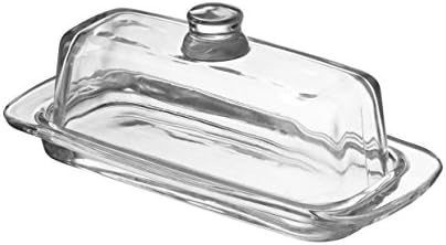 Royalty Art Glass Butter Dish with Lid, Covered Butter Keeper, Clear