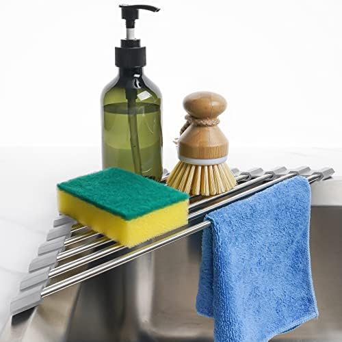 Tomorotec Triangle Roll-Up Dish Drying Rack, Gray