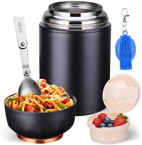 Mity rain 17oz Insulated Thermo Food Container for Hot Food & Drinks