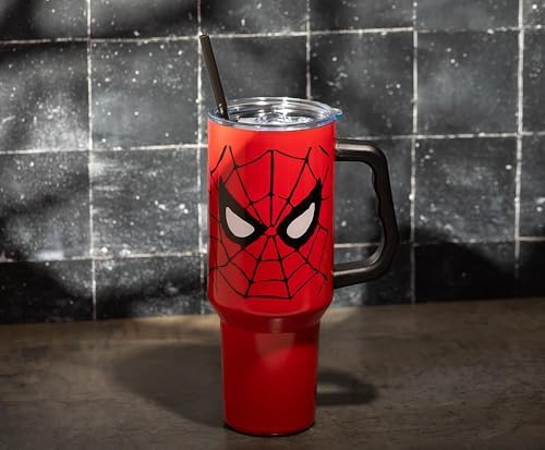 Silver Buffalo Marvel Spider-Man, Stainless Steel Tumbler, 40oz