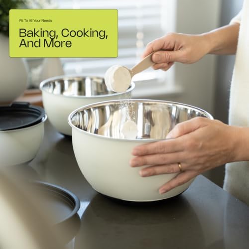 Caldwell Kitchen 3pc Stainless Steel Mixing Bowls w/ Lids &